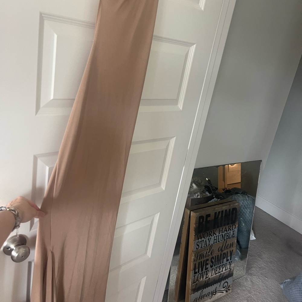 Elegant Tan Maxi Dress